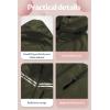 imageCREATMO US Womens Packable Waterproof Running Rain Coat Reflective Cycling Jacket Windbreaker With Detachable HoodArmy Green
