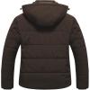 imageCREATMO US Womens Plus Size Warm Puffer Jacket Waterproof Fleece Lined Winter Coat with Removable HoodCoffee