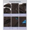 imageCREATMO US Womens Plus Size Warm Puffer Jacket Waterproof Fleece Lined Winter Coat with Removable HoodCoffee