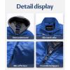 imageCREATMO US Mens Faux Leather Jacket Motorcycle Jacket Waterproof Windproof PU Moto Vintage Bomber Hoodie with Removable HoodBlue