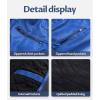 imageCREATMO US Mens Faux Leather Jacket Motorcycle Jacket Waterproof Windproof PU Moto Vintage Bomber Hoodie with Removable HoodBlue