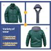 imageCREATMO US Mens Faux Leather Jacket Motorcycle Jacket Waterproof Windproof PU Moto Vintage Bomber Hoodie with Removable HoodDark Green