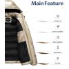 imageCREATMO US Mens Puffer Jacket Waterproof Winter Parka jacket Warm Thicken Ski CoatGold
