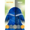 imageCREATMO US Boys Girls Rain Coat Kids Reflective Cycling Jacket Lightweight Waterproof Windbreakers With Removable Hood