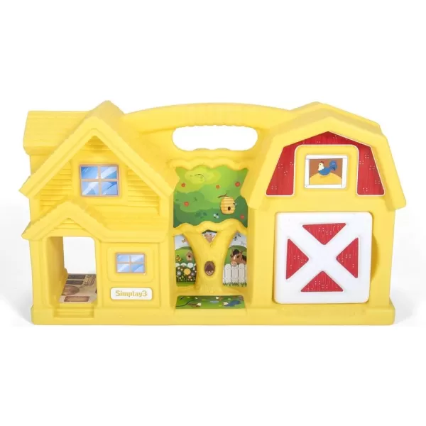 Simplay3 Carry amp Go Farm Portable Durable Toy Farm House and Barn with 4 Rooms and Pasture for Boys and Girls 18 Months to 6 Years 251 L x 144 H x 66 W  Yellow Made in USAYellow Farm