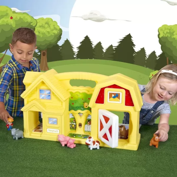 Simplay3 Carry amp Go Farm Portable Durable Toy Farm House and Barn with 4 Rooms and Pasture for Boys and Girls 18 Months to 6 Years 251 L x 144 H x 66 W  Yellow Made in USAYellow Farm