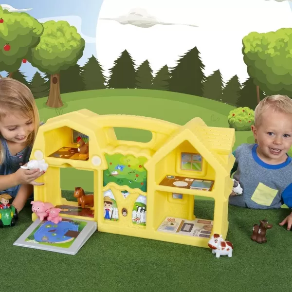 Simplay3 Carry amp Go Farm Portable Durable Toy Farm House and Barn with 4 Rooms and Pasture for Boys and Girls 18 Months to 6 Years 251 L x 144 H x 66 W  Yellow Made in USAYellow Farm