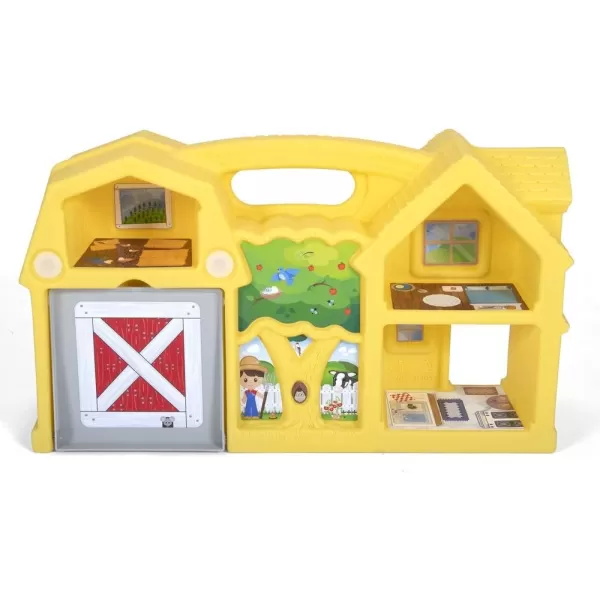 Simplay3 Carry amp Go Farm Portable Durable Toy Farm House and Barn with 4 Rooms and Pasture for Boys and Girls 18 Months to 6 Years 251 L x 144 H x 66 W  Yellow Made in USAYellow Farm