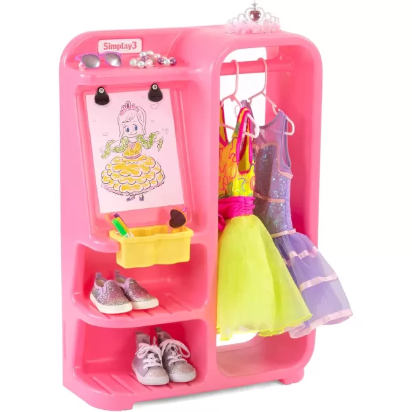 Simplay3 Dress Up and Design Kids Dress Clothes and Costume Closet  Kids Closet Organizer with Easel and Storage for Princess Dress Up Clothes Made in USASimplay3 Dress Up and Design Kids Dress Clothes and Costume Closet  Kids Closet Organizer with Easel and Storage for Princess Dress Up Clothes Made in USA