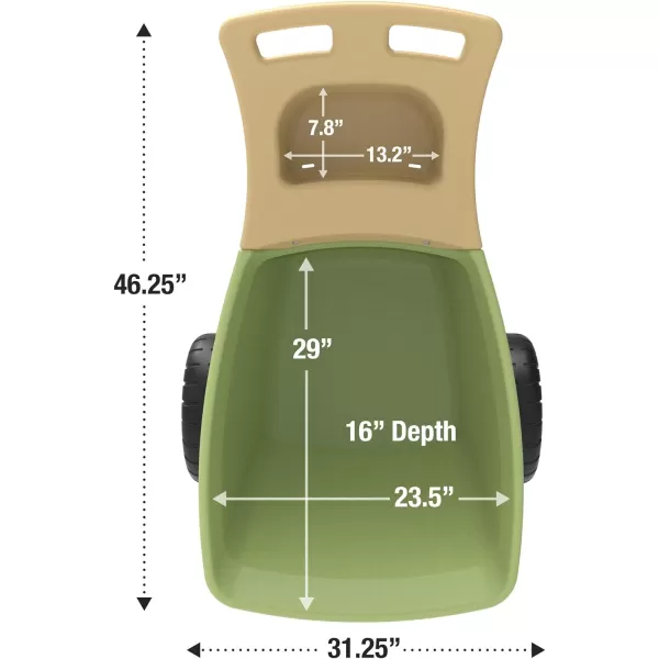 Simplay3 Easy Haul Wheelbarrow with Garden Tool Storage Tray Durable HeavyDuty Plastic Wheelbarrow with Large Easy Turn Wheels  Green Made in USASimplay3 Easy Haul Wheelbarrow with Garden Tool Storage Tray Durable HeavyDuty Plastic Wheelbarrow with Large Easy Turn Wheels  Green Made in USA