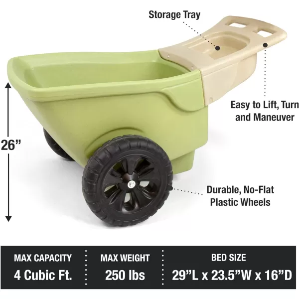 Simplay3 Easy Haul Wheelbarrow with Garden Tool Storage Tray Durable HeavyDuty Plastic Wheelbarrow with Large Easy Turn Wheels  Green Made in USASimplay3 Easy Haul Wheelbarrow with Garden Tool Storage Tray Durable HeavyDuty Plastic Wheelbarrow with Large Easy Turn Wheels  Green Made in USA