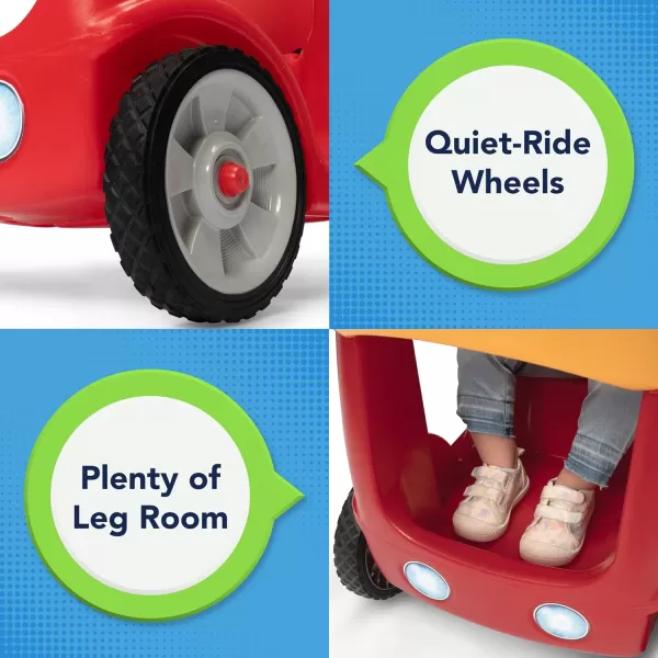 Simplay3 Roll and Stroll Quiet RideOn Toddler Toy Push Car with Seatbelt for Toddlers Ages 154 yrs BlueRed