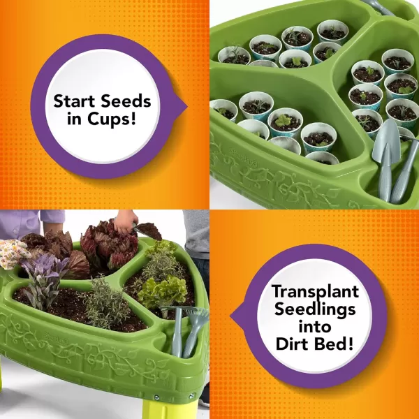 Simplay3 Seed to Sprout Raised Garden Planter Kids Outdoor Garden Kit with Garden Tools for Growing Flowers or Vegetables Green Made in USASimplay3 Seed to Sprout Raised Garden Planter Kids Outdoor Garden Kit with Garden Tools for Growing Flowers or Vegetables Green Made in USA