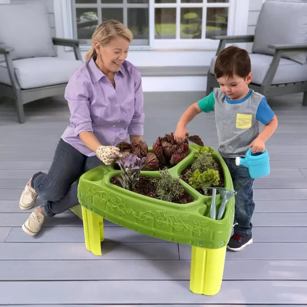 Simplay3 Seed to Sprout Raised Garden Planter Kids Outdoor Garden Kit with Garden Tools for Growing Flowers or Vegetables Green Made in USASimplay3 Seed to Sprout Raised Garden Planter Kids Outdoor Garden Kit with Garden Tools for Growing Flowers or Vegetables Green Made in USA