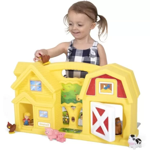 Simplay3 Carry amp Go Farm Portable Durable Toy Farm House and Barn with 4 Rooms and Pasture for Boys and Girls 18 Months to 6 Years 251 L x 144 H x 66 W  Yellow Made in USAYellow Farm