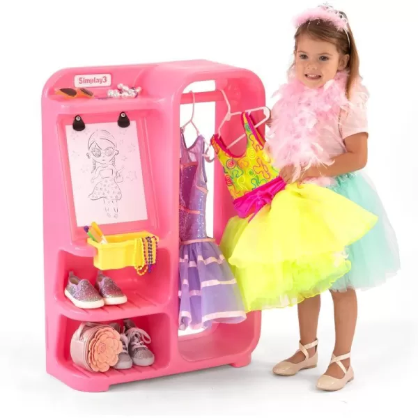 Simplay3 Dress Up and Design Kids Dress Clothes and Costume Closet  Kids Closet Organizer with Easel and Storage for Princess Dress Up Clothes Made in USASimplay3 Dress Up and Design Kids Dress Clothes and Costume Closet  Kids Closet Organizer with Easel and Storage for Princess Dress Up Clothes Made in USA