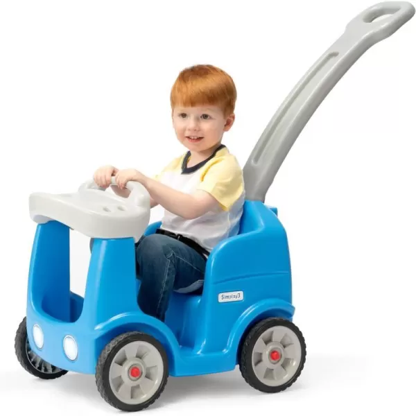 Simplay3 Roll and Stroll Quiet RideOn Toddler Toy Push Car with Seatbelt for Toddlers Ages 154 yrs BlueBlue