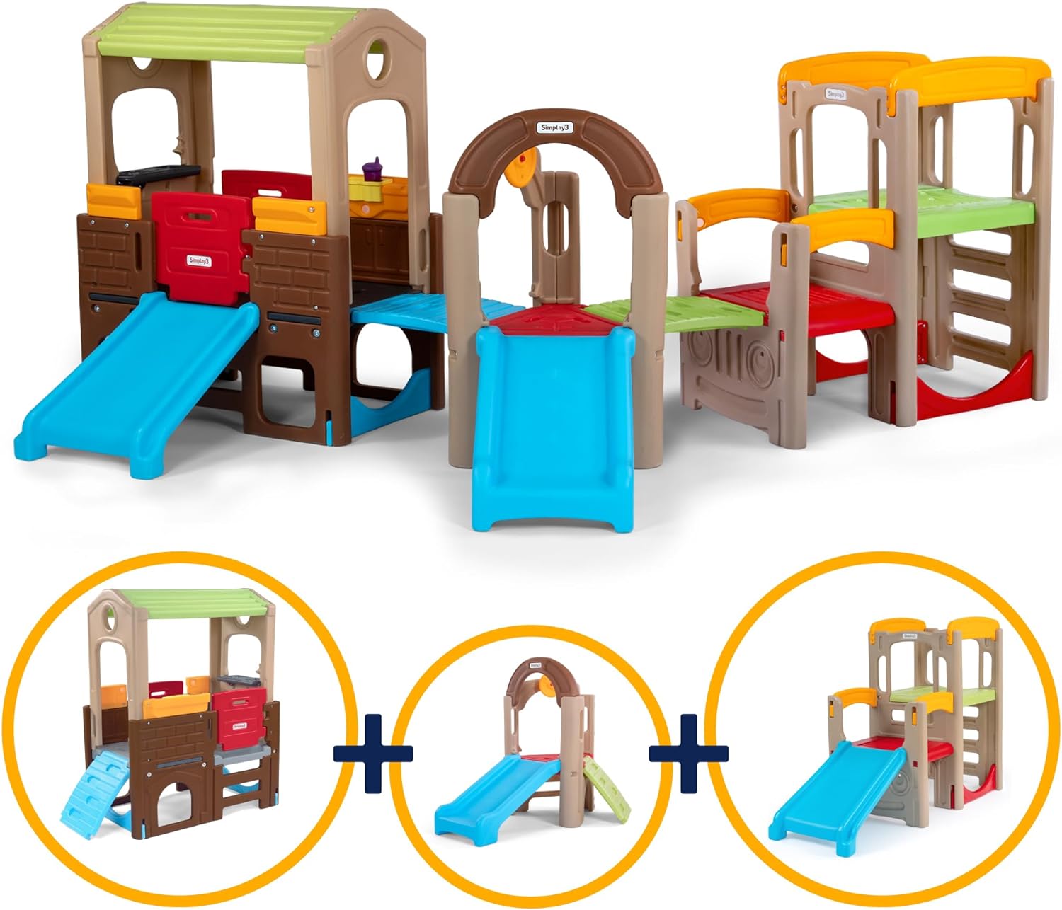 Simplay3 Sunny Day Indoor or Outdoor Cottage Picnic Playhouse for Toddlers and Young Children with Kitchenette and Picnic TableActivity Climber