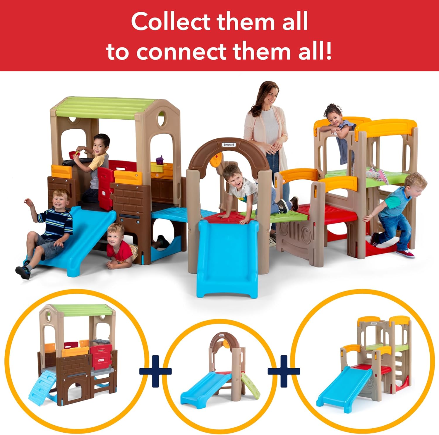Simplay3 Sunny Day Indoor or Outdoor Cottage Picnic Playhouse for Toddlers and Young Children with Kitchenette and Picnic TableActivity Climber