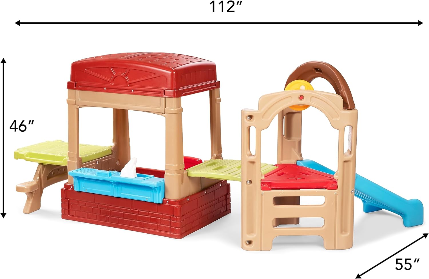 Simplay3 Sunny Day Indoor or Outdoor Cottage Picnic Playhouse for Toddlers and Young Children with Kitchenette and Picnic TableMini Modular