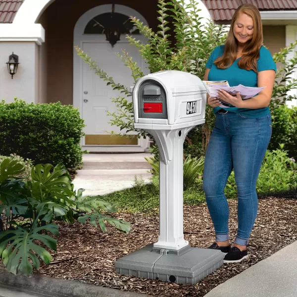 DigFree Easy Up Home Mailbox GraystoneBlack Made in The USAClassic White