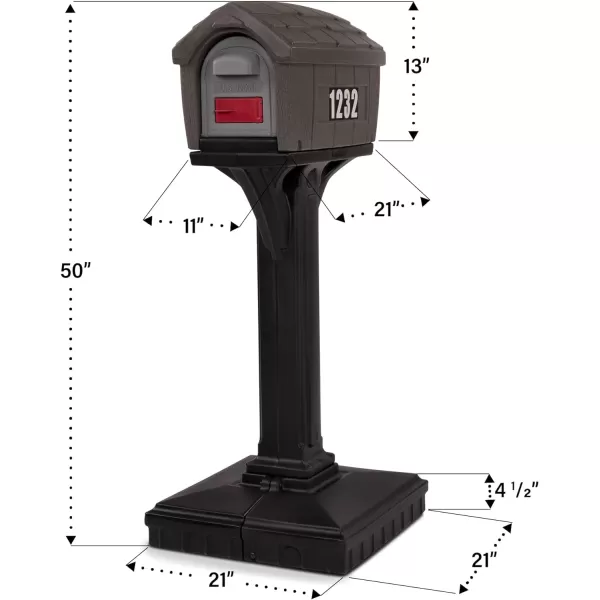 DigFree Easy Up Home Mailbox GraystoneBlack Made in The USAHome GraystoneBlack