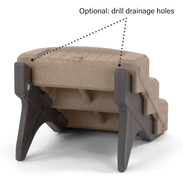 Simplay3 American Home 3Level Multi Tiered Planter  Larger Planter Boxes for Indoor and Outdoor Garden Beds Natural Stone Color Made in USANatural Stone