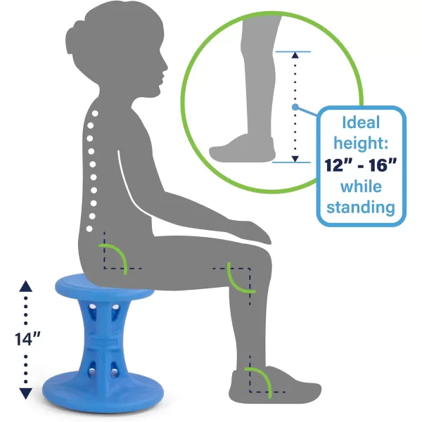 Simplay3 American Home Live Fit Active Balance Chair 17 Stool for Adults and Teens Ergonomic Office Desk Chair with Rock Wobble Tilt Motion for Learning Work and Study Union Blue14 2 Pack Blue