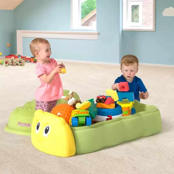 Simplay3 Caterpillar Sandbox with Lid Kids Plastic Sandbox with Lid for Outdoor Play and Indoor Sensory Play Made in USASimplay3 Caterpillar Sandbox with Lid Kids Plastic Sandbox with Lid for Outdoor Play and Indoor Sensory Play Made in USA