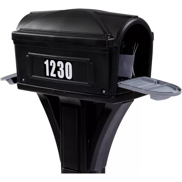 Simplay3 Classic Plastic Residential Mailbox amp Post Mount Combo Kit with 2 Access Doors  Light GrayDark GrayClassic Black