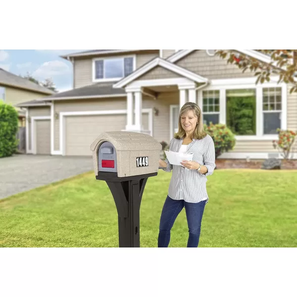 Simplay3 Classic Plastic Residential Mailbox amp Post Mount Combo Kit with 2 Access Doors  Light GrayDark GrayHome Washed Stone Espresso Brown