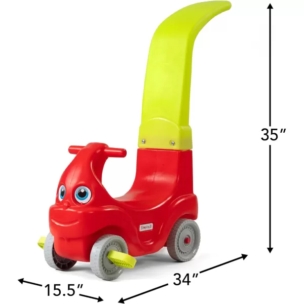 Simplay3 ConvertaCoupe Push Along Riding Car for Toddlers and Kids Ages 25 Years Red and Lime Yellow Parent Push Car Converts to Toddler RideOn CarSimplay3 ConvertaCoupe Push Along Riding Car for Toddlers and Kids Ages 25 Years Red and Lime Yellow Parent Push Car Converts to Toddler RideOn Car