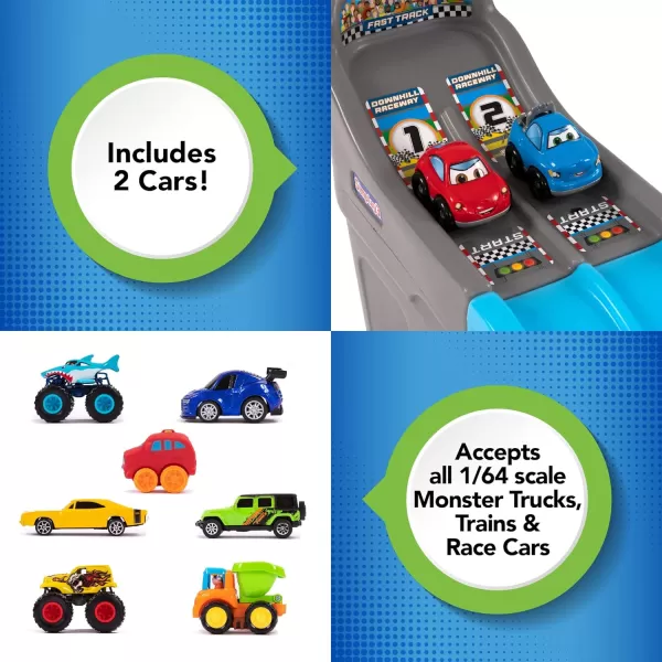 Simplay3 Fast Track Downhill Raceway Dual Racetrack for Kids Cars for Toddlers 2 Toy Race Cars Included Made in USASimplay3 Fast Track Downhill Raceway Dual Racetrack for Kids Cars for Toddlers 2 Toy Race Cars Included Made in USA