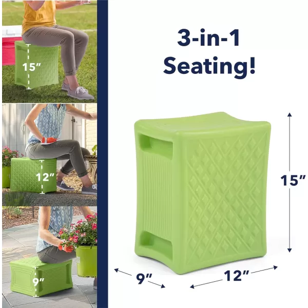 Simplay3 Handy Home 3Level Heavy Duty WorkGarden Seat  12 x 15 x 9  Gray Made in USAGreen