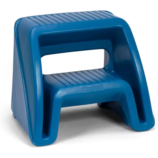 Simplay3 Handy Home Step Stool Plastic TwoStep Stool Seat  Indoor or Outdoor Use  155 x 19 x 16  Tan Made in USABlue 1