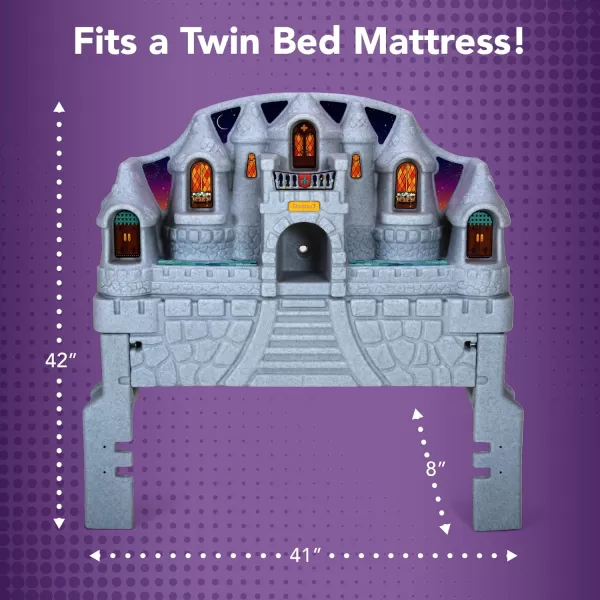 Simplay3 Imagination Castle Headboard Twin Size Plastic Castle Bed headboard for Toddlers Kids and Girls with Princess Toy Play Storage Area Gray amp Pink Made in USASimplay3 Imagination Castle Headboard Twin Size Plastic Castle Bed headboard for Toddlers Kids and Girls with Princess Toy Play Storage Area Gray amp Pink Made in USA