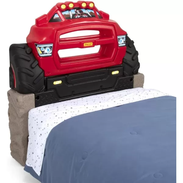 Simplay3 Monster Truck Headboard Twin Size Plastic Car Bed Headboard for Kids Toddlers and Boys with Toy Car Storage  Red Made in USASimplay3 Monster Truck Headboard Twin Size Plastic Car Bed Headboard for Kids Toddlers and Boys with Toy Car Storage  Red Made in USA