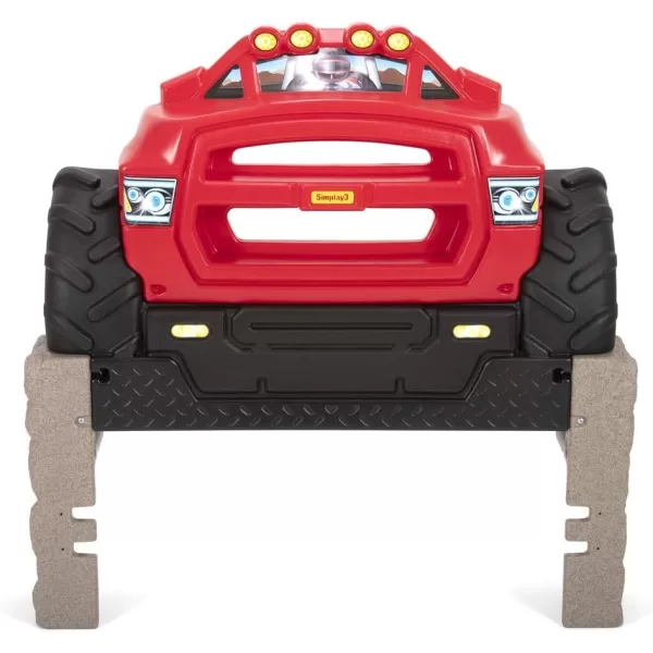 Simplay3 Monster Truck Headboard Twin Size Plastic Car Bed Headboard for Kids Toddlers and Boys with Toy Car Storage  Red Made in USASimplay3 Monster Truck Headboard Twin Size Plastic Car Bed Headboard for Kids Toddlers and Boys with Toy Car Storage  Red Made in USA