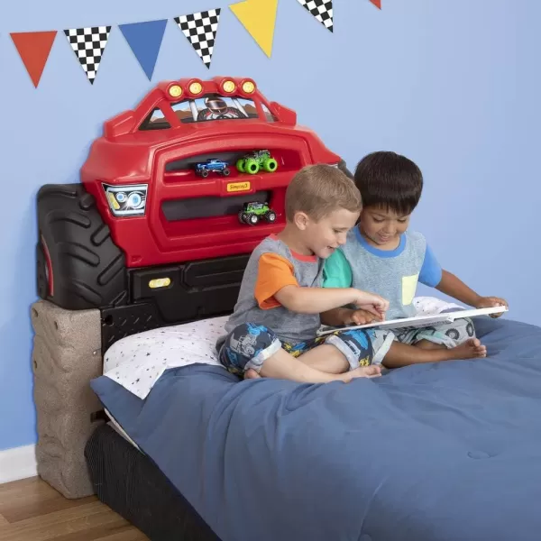 Simplay3 Monster Truck Headboard Twin Size Plastic Car Bed Headboard for Kids Toddlers and Boys with Toy Car Storage  Red Made in USASimplay3 Monster Truck Headboard Twin Size Plastic Car Bed Headboard for Kids Toddlers and Boys with Toy Car Storage  Red Made in USA