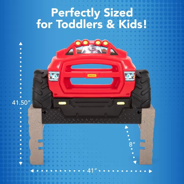 Simplay3 Monster Truck Headboard Twin Size Plastic Car Bed Headboard for Kids Toddlers and Boys with Toy Car Storage  Red Made in USASimplay3 Monster Truck Headboard Twin Size Plastic Car Bed Headboard for Kids Toddlers and Boys with Toy Car Storage  Red Made in USA