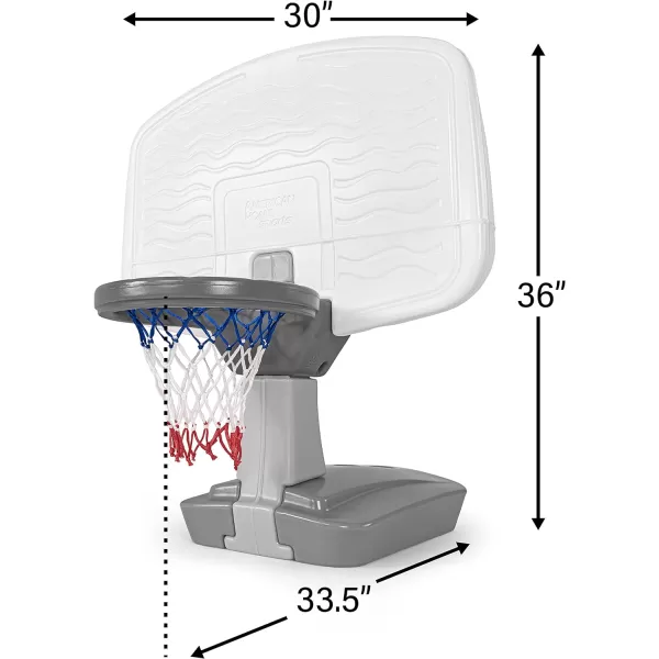 Simplay3 Pooltime Basketball Hoop Game Set for Swimming Pools Includes Ball Pump and Net Blue Ages 8 Made in The USAGray