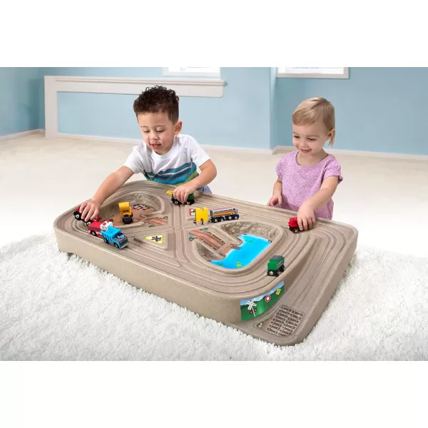 Simplay3 Portable Carry and Go Kids Race Track Toy Car Train Table 2Sided No Assembly for Children 3 4 5 6 7 Years Old Boys Girls Made in USASimplay3 Portable Carry and Go Kids Race Track Toy Car Train Table 2Sided No Assembly for Children 3 4 5 6 7 Years Old Boys Girls Made in USA