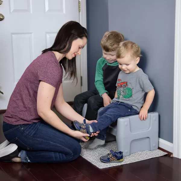 Simplay3 Sibling Step Stool Lightweight and NonSlip Step Stool for Kids MultiLevel Height GrayGray