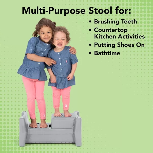 Simplay3 Sibling Step Stool Lightweight and NonSlip Step Stool for Kids MultiLevel Height GrayGray