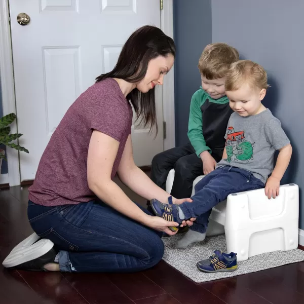 Simplay3 Sibling Step Stool Lightweight and NonSlip Step Stool for Kids MultiLevel Height GrayWhite