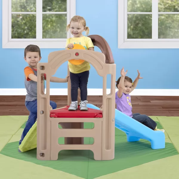 Simplay3 Sunny Day Indoor or Outdoor Cottage Picnic Playhouse for Toddlers and Young Children with Kitchenette and Picnic TableActivity Climber
