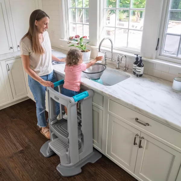 Simplay3 Toddler Tower Childrens Step Stool and Base with Three Adjustable Heights Toddler Stool GrayBase Gray