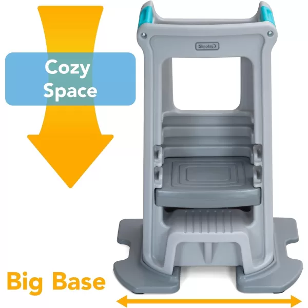 Simplay3 Toddler Tower Childrens Step Stool and Base with Three Adjustable Heights Toddler Stool GrayBase Gray