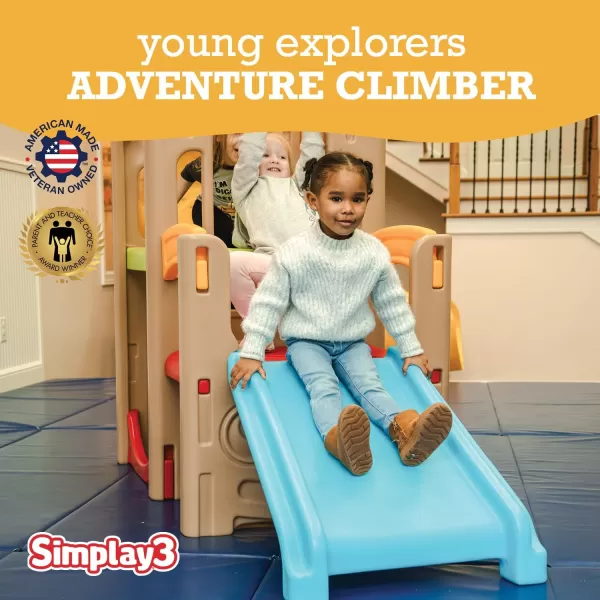 Simplay3 Young Explorers Adventure Climber  Indoor Outdoor Crawl Climb Drive Slide YearRound Playset for ChildrenSimplay3 Young Explorers Adventure Climber  Indoor Outdoor Crawl Climb Drive Slide YearRound Playset for Children