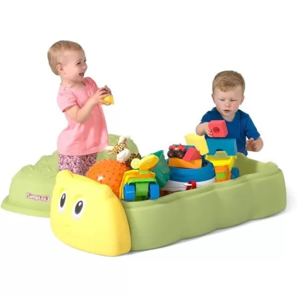 Simplay3 Caterpillar Sandbox with Lid Kids Plastic Sandbox with Lid for Outdoor Play and Indoor Sensory Play Made in USASimplay3 Caterpillar Sandbox with Lid Kids Plastic Sandbox with Lid for Outdoor Play and Indoor Sensory Play Made in USA